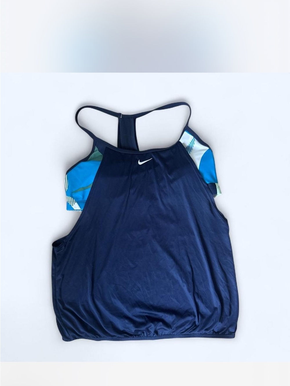 Nike Navy Tank with Teal and Aqua Strap Accents